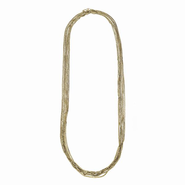Lunga catena Manin in oro giallo 22 kt