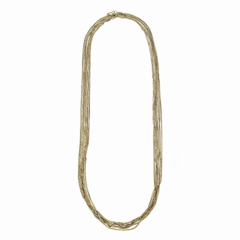 Lunga Catena Manin in Oro Giallo 22 Kt