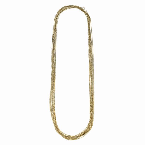 Lunga catena Manin in oro giallo 22 kt