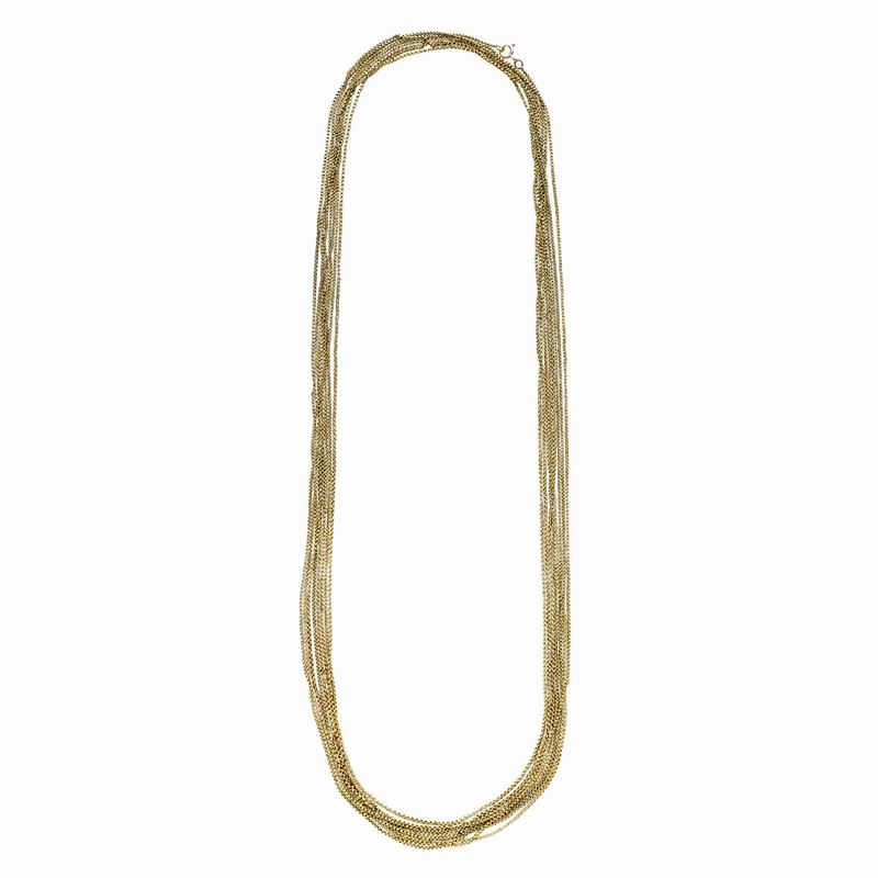Lunga Catena Manin in Oro Giallo 22 Kt