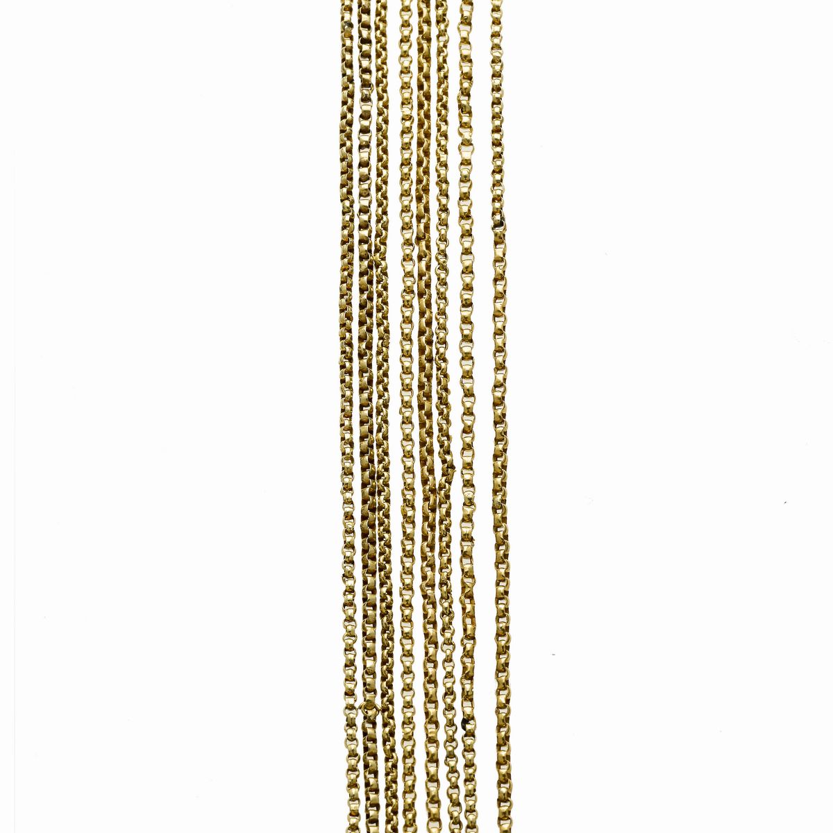 Lunga Catena Manin in Oro Giallo 22 Kt