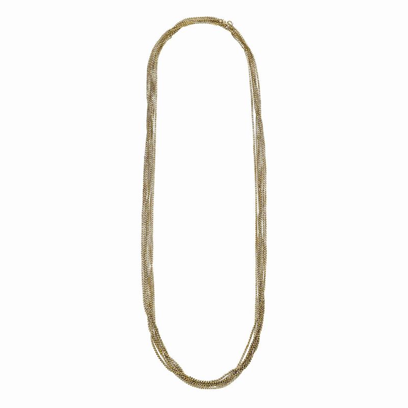 Lunga Catena Manin in Oro Giallo a 22 Kt