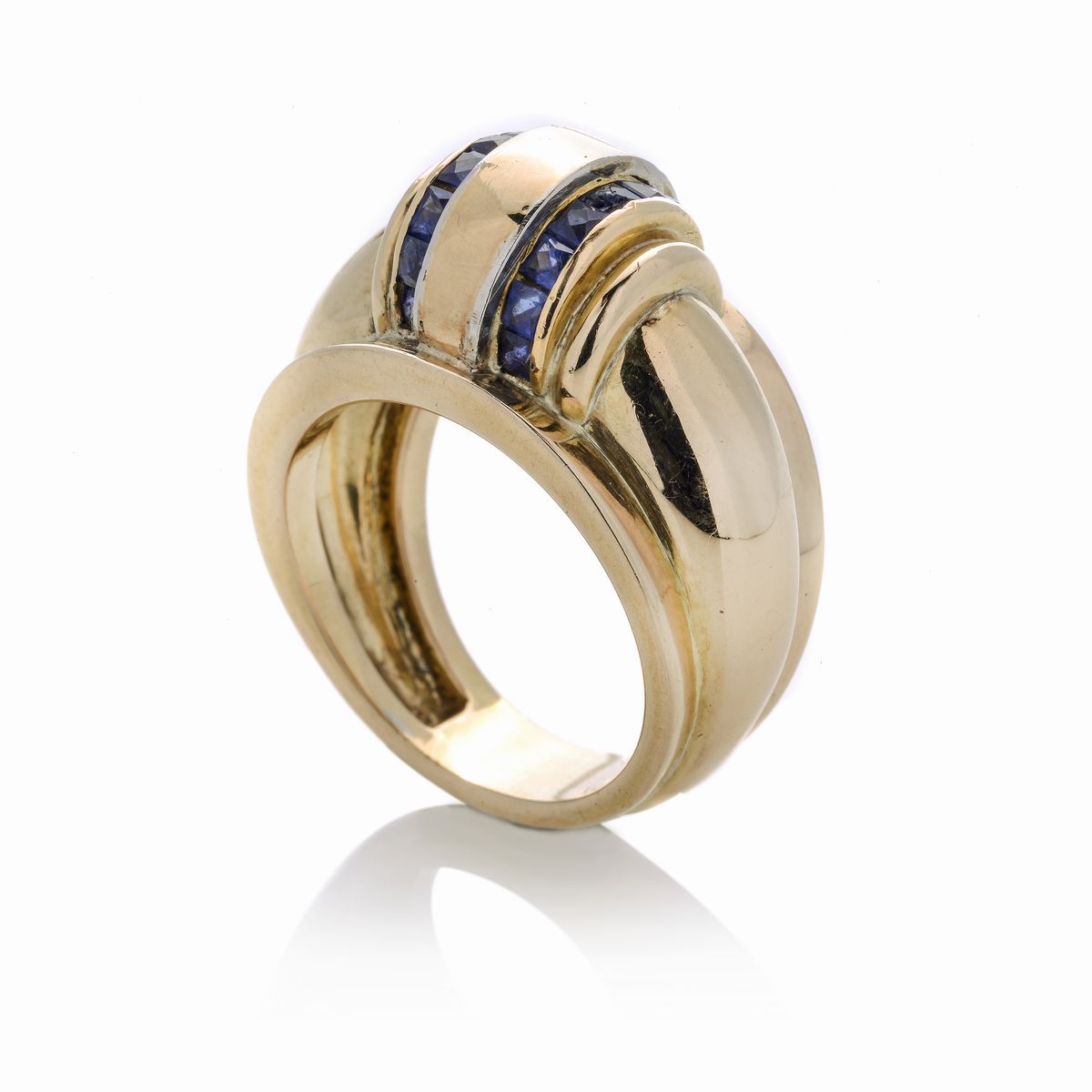 Anello in Oro Giallo e Zaffiri