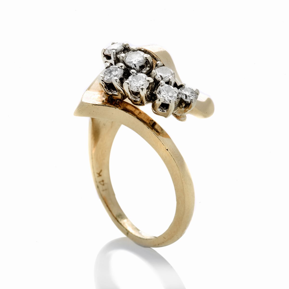 Anello in Oro Giallo, Oro Bianco e Diamanti