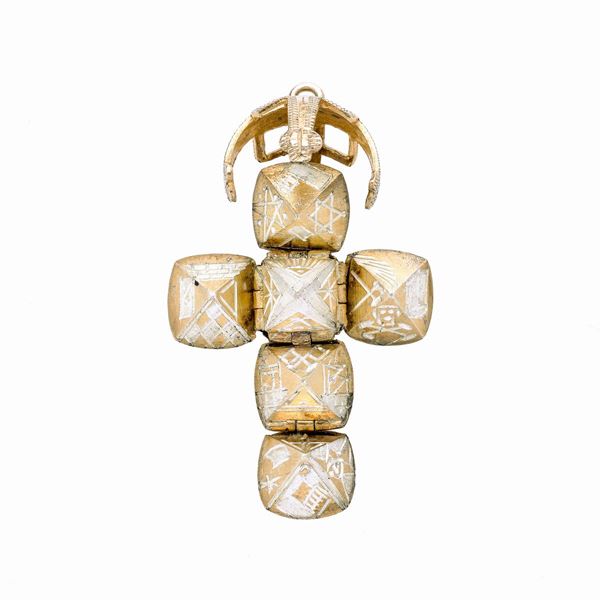 Masonic cross in low title gold and silver