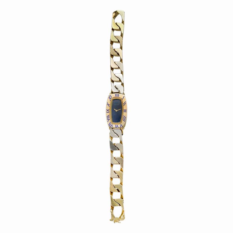 Orologio da Signora in Oro Giallo, Oro Bianco, Oro Rosa e Smalto Blu Bulgari