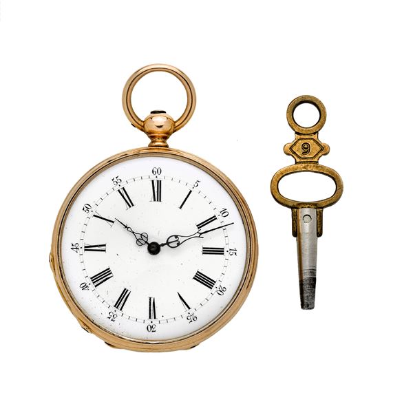 Pocket watch in yellow gold