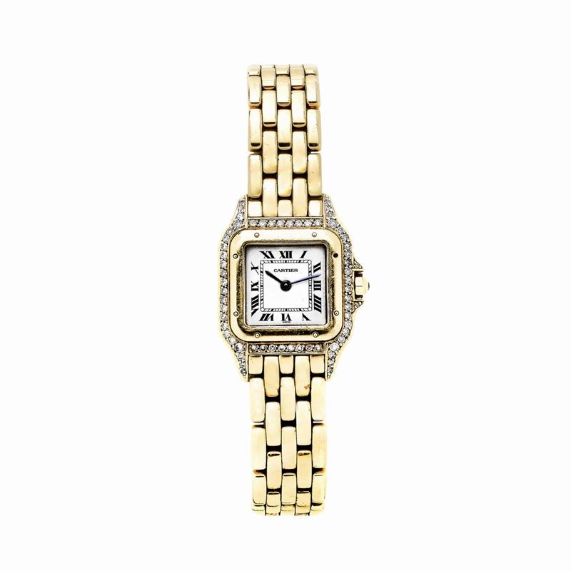 Orologio da Signora in Oro Giallo e Diamanti Panthere Cartier