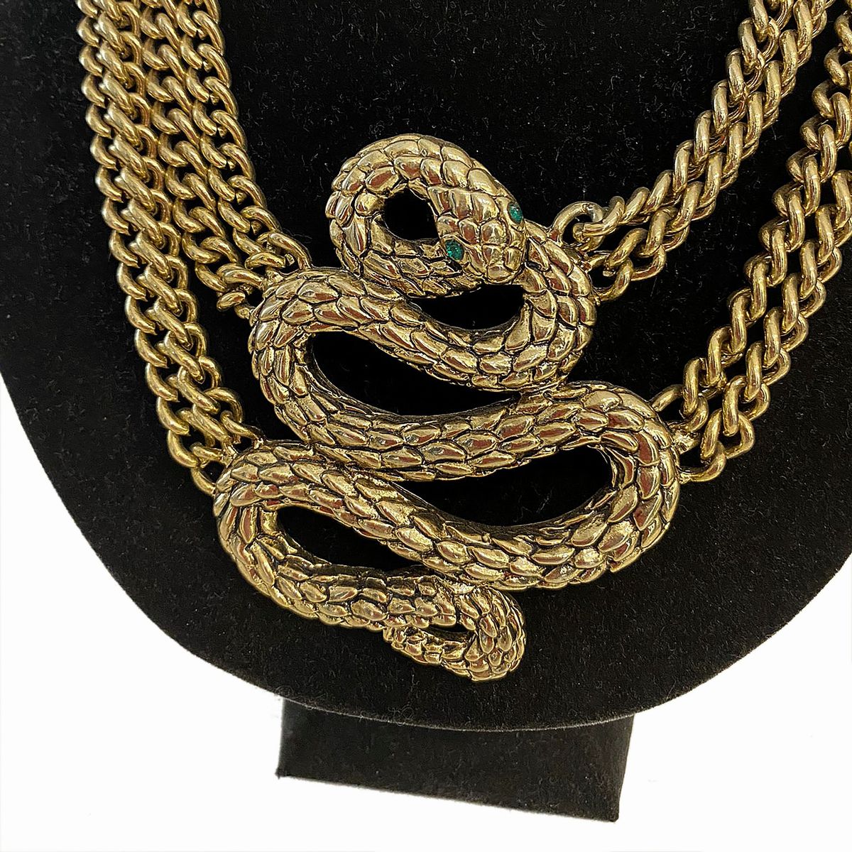 Grande Collier Bijoux Serpente in Metallo Dorato