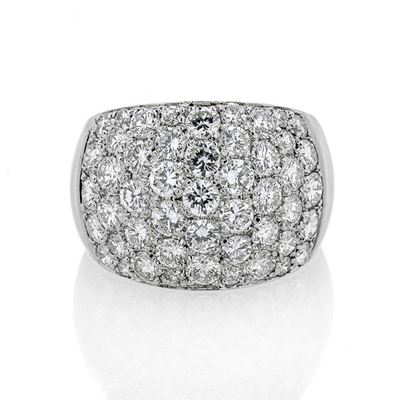 Anello a Fascia in Oro Bianco e Diamanti