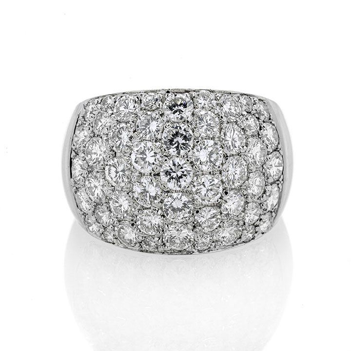 Anello a Fascia in Oro Bianco e Diamanti