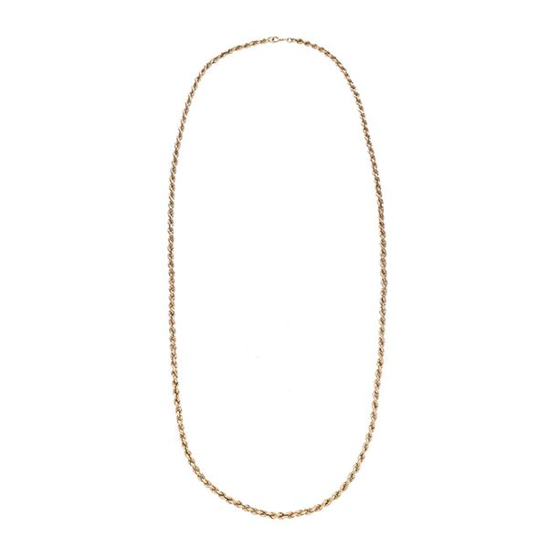 Torchon necklace in yellow gold