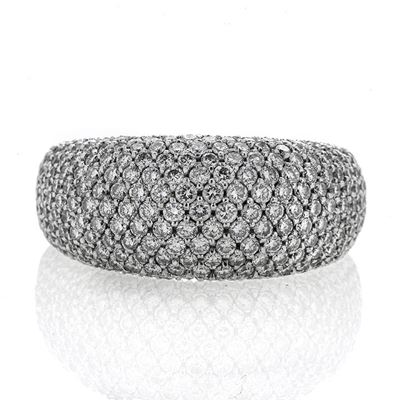 Anello a Fascia in Oro Bianco e Diamanti