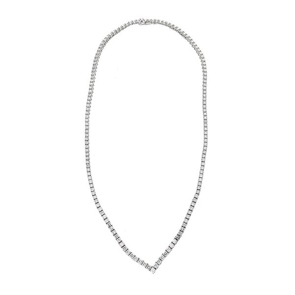 Tennis collier in white gold and diamonds