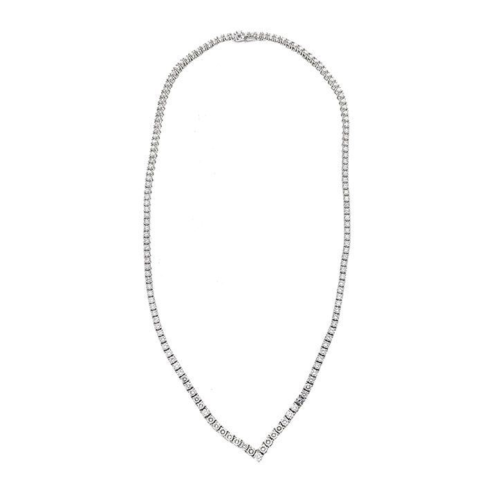Collier Tennis in Oro Bianco e Diamanti