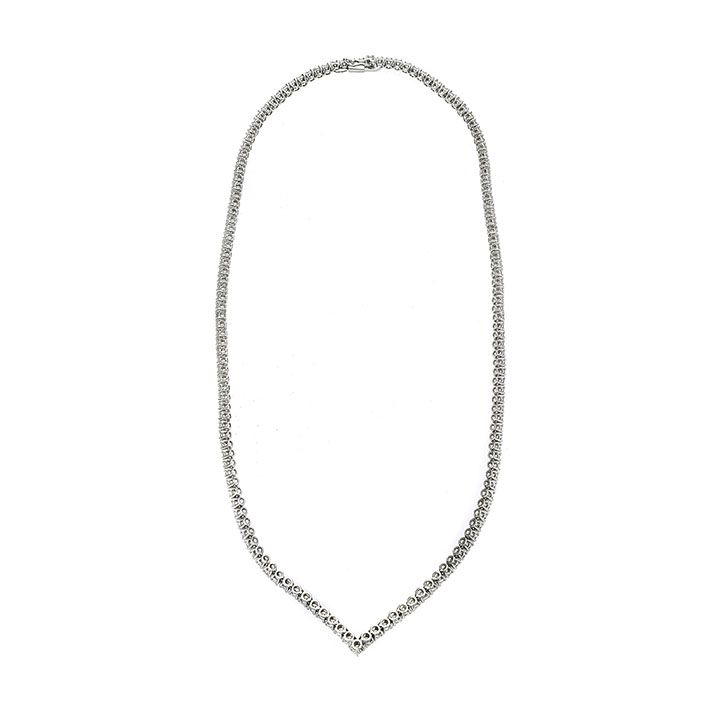 Collier Tennis in Oro Bianco e Diamanti
