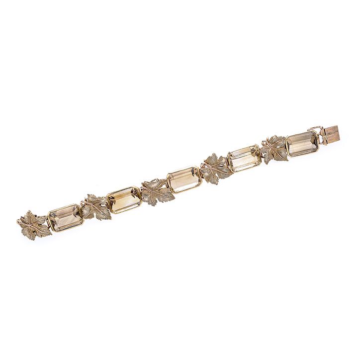 Bracciale in oro giallo e quarzi citrini