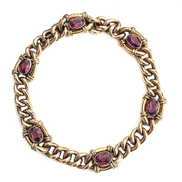 Bracciale in oro 9 kt e tormaline rosa  - Asta Asta di Gioielli Antichi, Moderni e Orologi da polso - Curio - Casa d'aste in Firenze