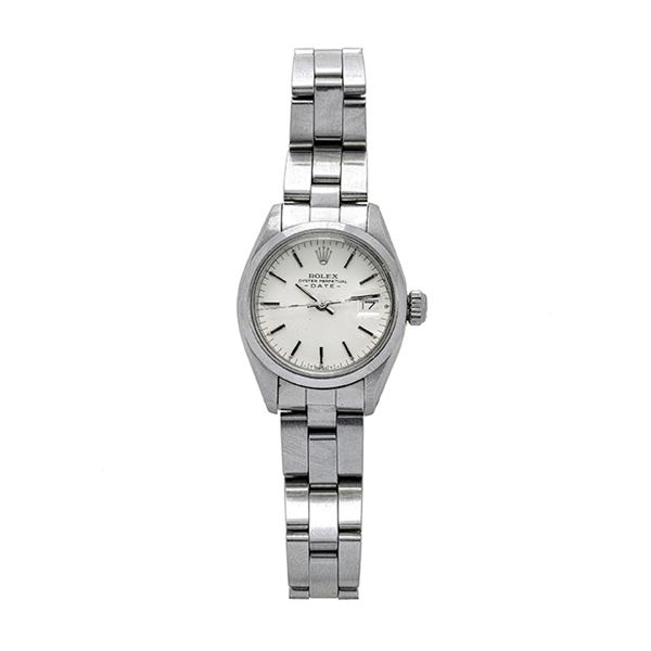 Orologio da signora in acciaio Rolex Oyster Perpetual Date