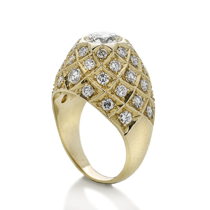 Anello in oro giallo e diamanti