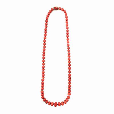 Collana in Corallo Rosso e Oro Giallo