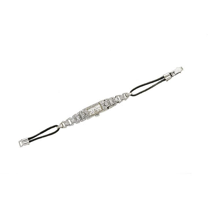 Orologio da signora in platino e diamanti