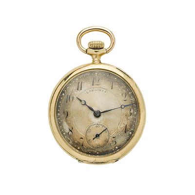 Piccolo Orologio da Tasca in Oro Giallo e Smalti Colorati Longines