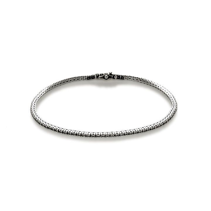 Bracciale Tennis in Oro Bianco e Diamanti