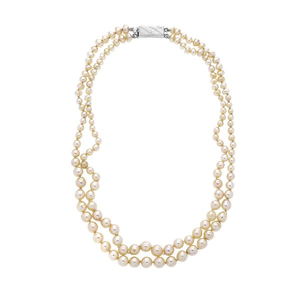 Necklace in pearl and white gold  - Auction Auction of Antique  Jewelry, Modern and Wristwatch - Curio - Casa d'aste in Firenze