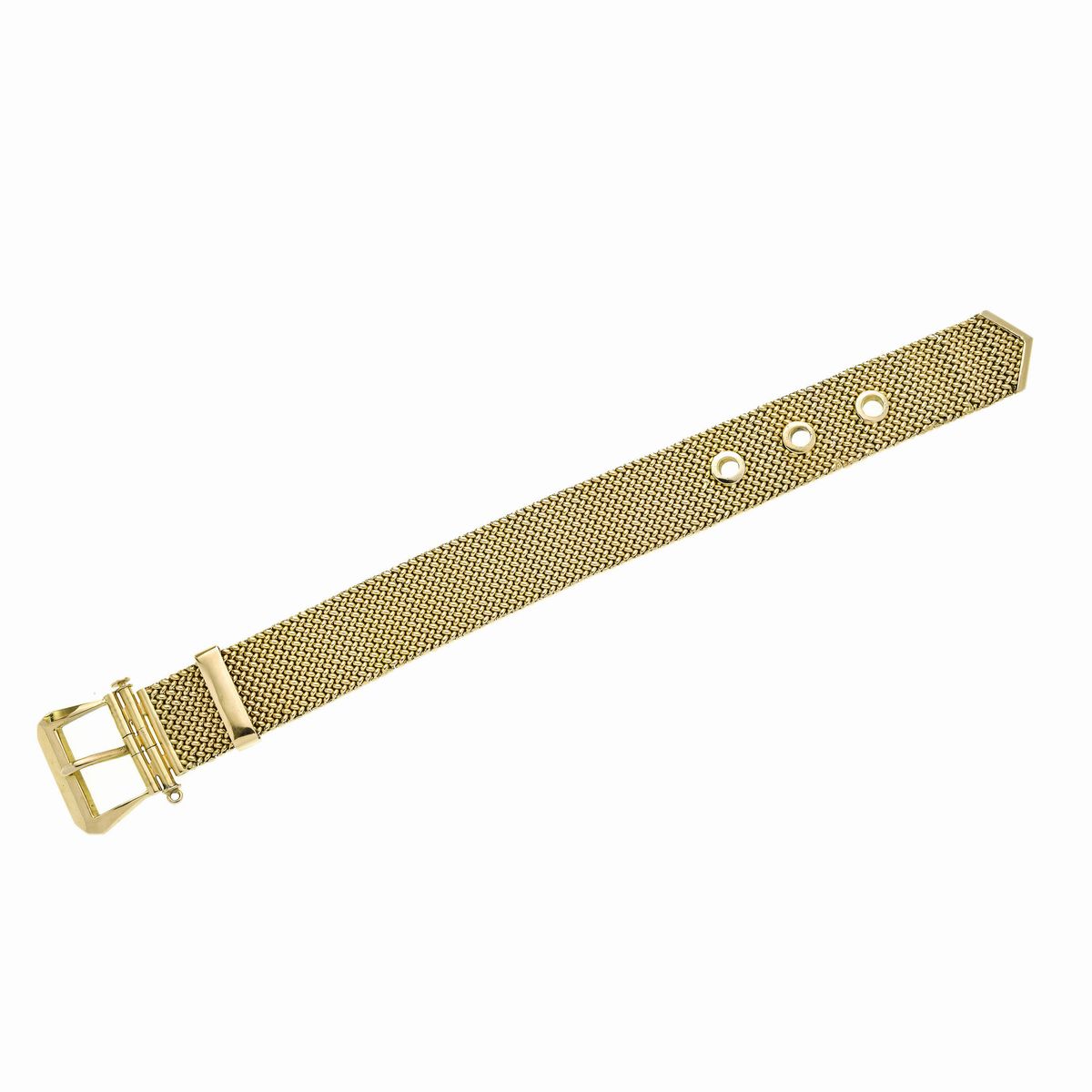 Bracciale a cintura in oro giallo con grande fibbia
