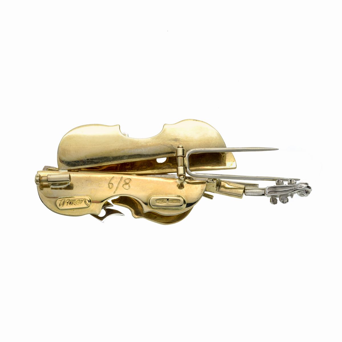 Spilla Arman in Oro Bianco e Oro Giallo