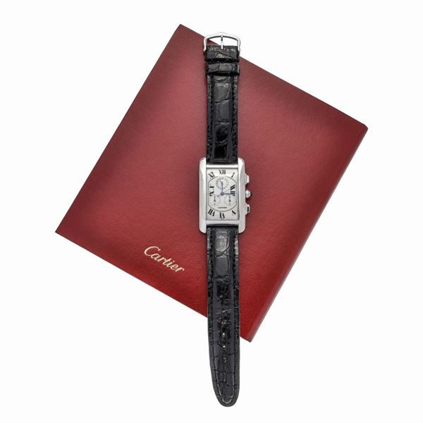 Tank American Cartier white gold lady's watch