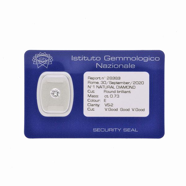Brilliant cut diamond 0.73 ct, E color, VS2 clarity
