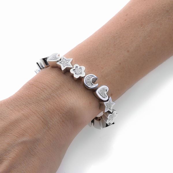 Bracelet in white gold and diamonds