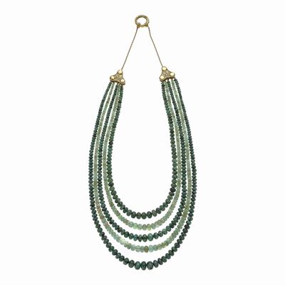 Collana in Radice di Smeraldo e Oro Giallo