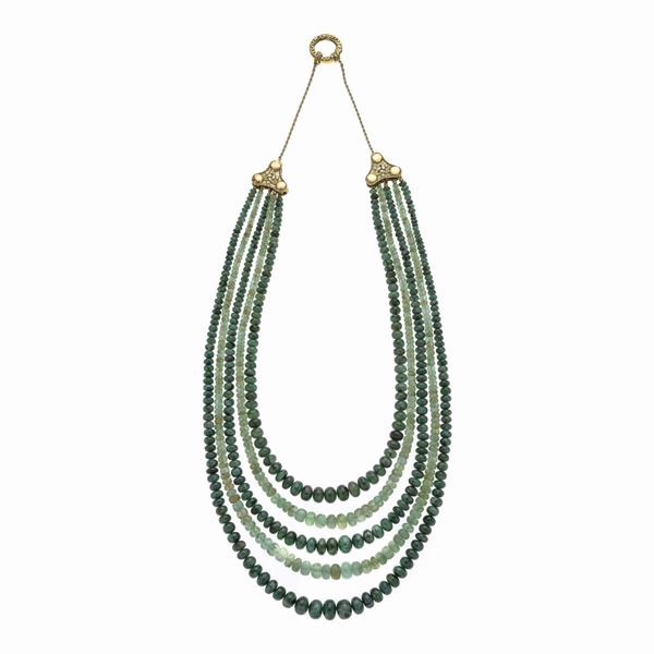 ecklace in emerald root and yellow gold  - Auction Auction of Antique Jewelry, Modern and Watches - Curio - Casa d'aste in Firenze