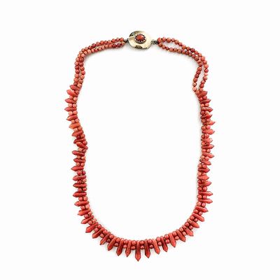 Girocollo in Corallo Rosso e Oro Giallo