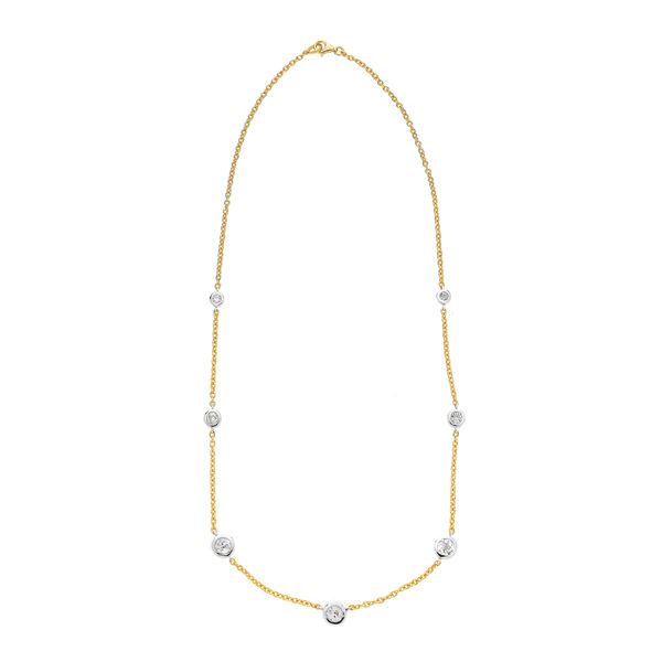 Necklace in yellow gold, white gold and old cut diamonds  - Auction Auction of Antique Jewelry, Modern and Watches - Curio - Casa d'aste in Firenze