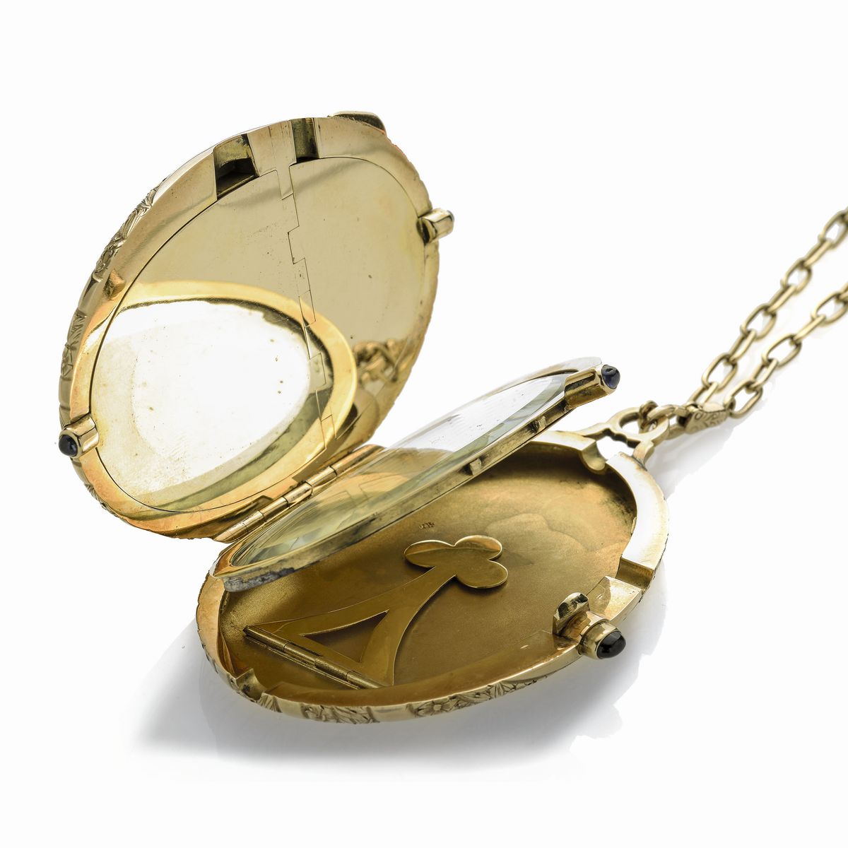 Portacipria in oro giallo e zaffiri