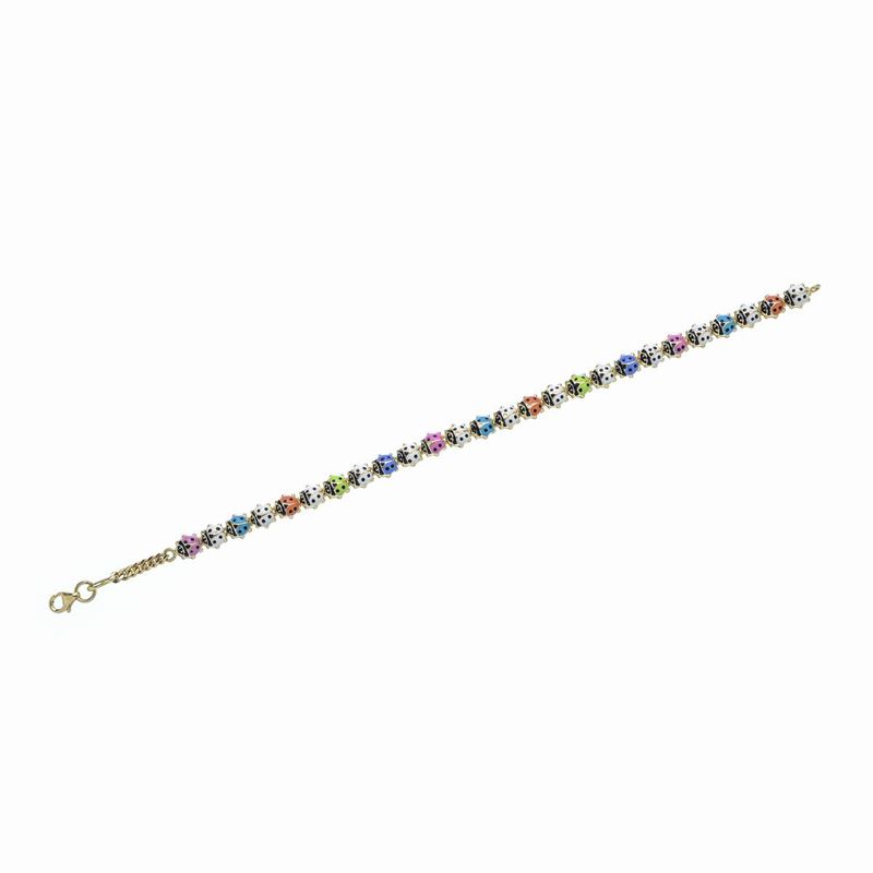 Bracciale Coccinelle in Oro Giallo e Smalti Colorati