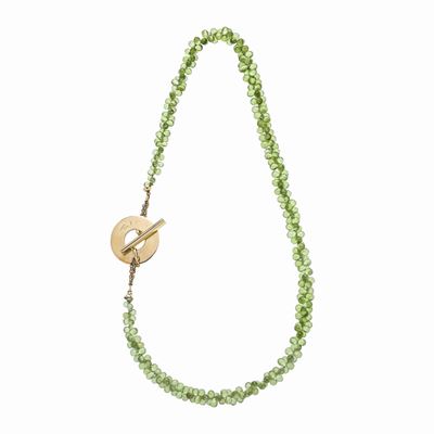 Collana in Oro Giallo e Quarzo Verde