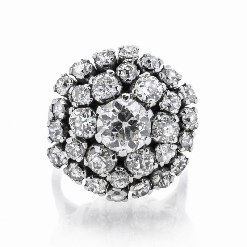 Anello in oro bianco e diamanti