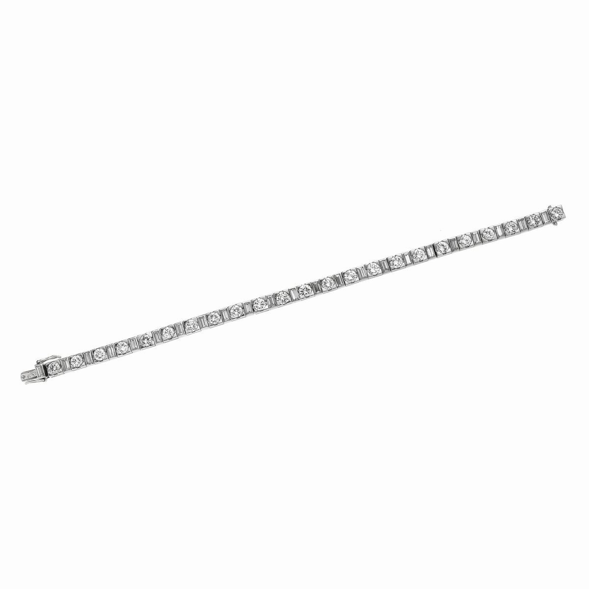 Bracciale tennis in oro bianco e diamanti