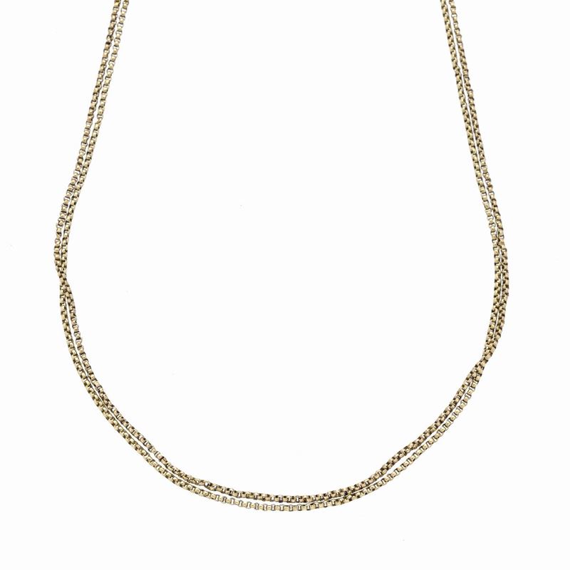 Lunga catena Manin in oro 22 kt e oro 14 kt