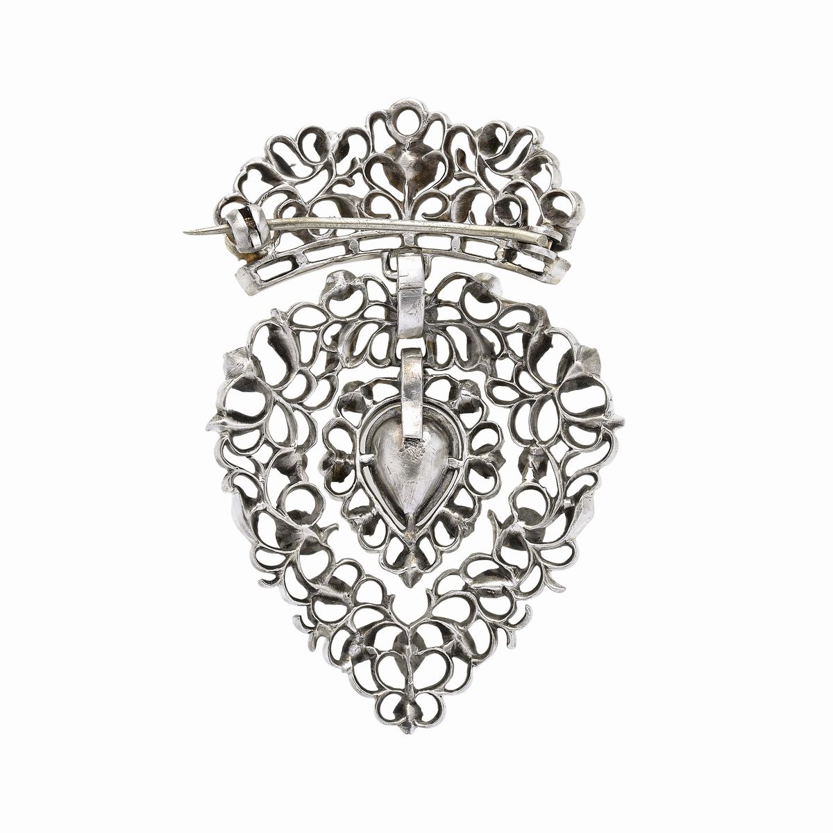 Spilla Cuore di Fidanzamento in argento e diamanti