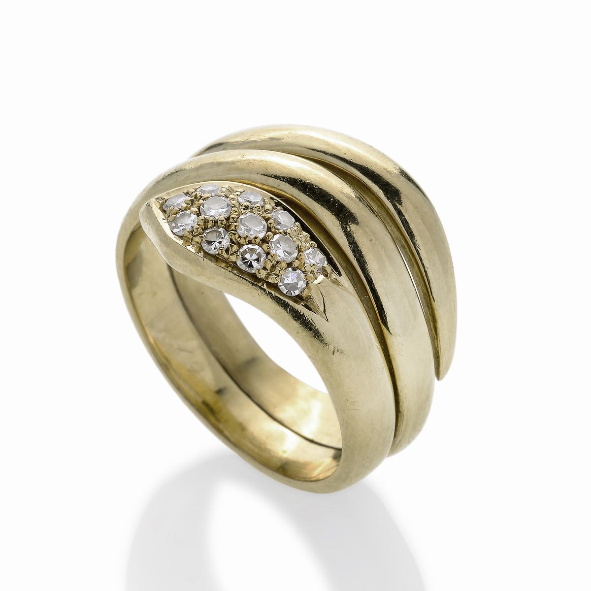 Anello Serpente in oro giallo e diamanti