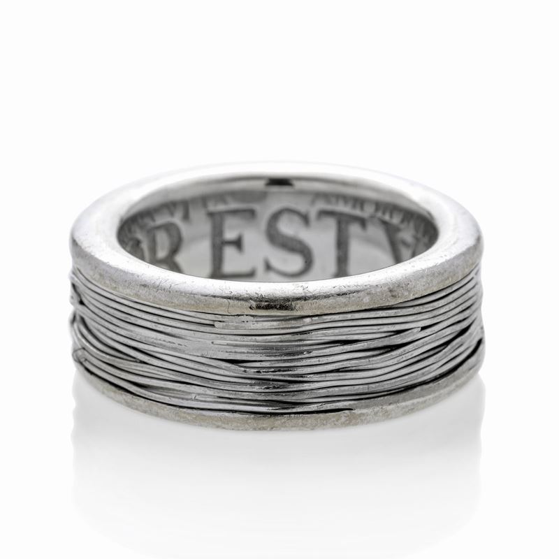 Anello a Fascia in Oro Bianco
