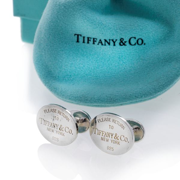 TIFFANY &amp; CO - Paio di gemelli in argento Tiffany& Co