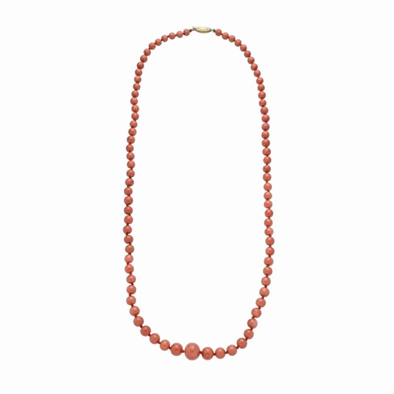 Collana in Corallo Rosso e Oro Giallo