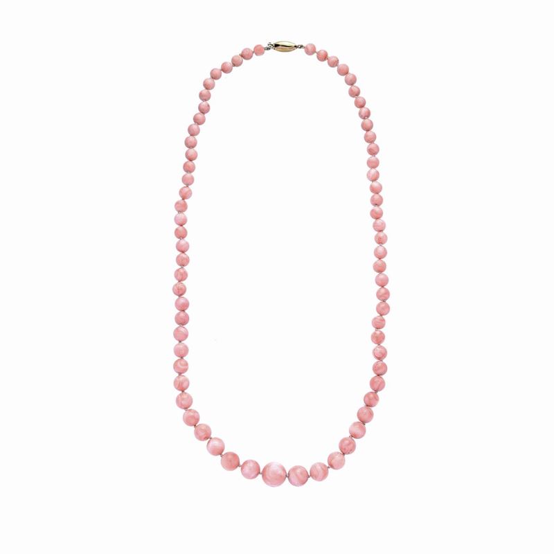 Collana in Corallo Rosa e Oro Giallo